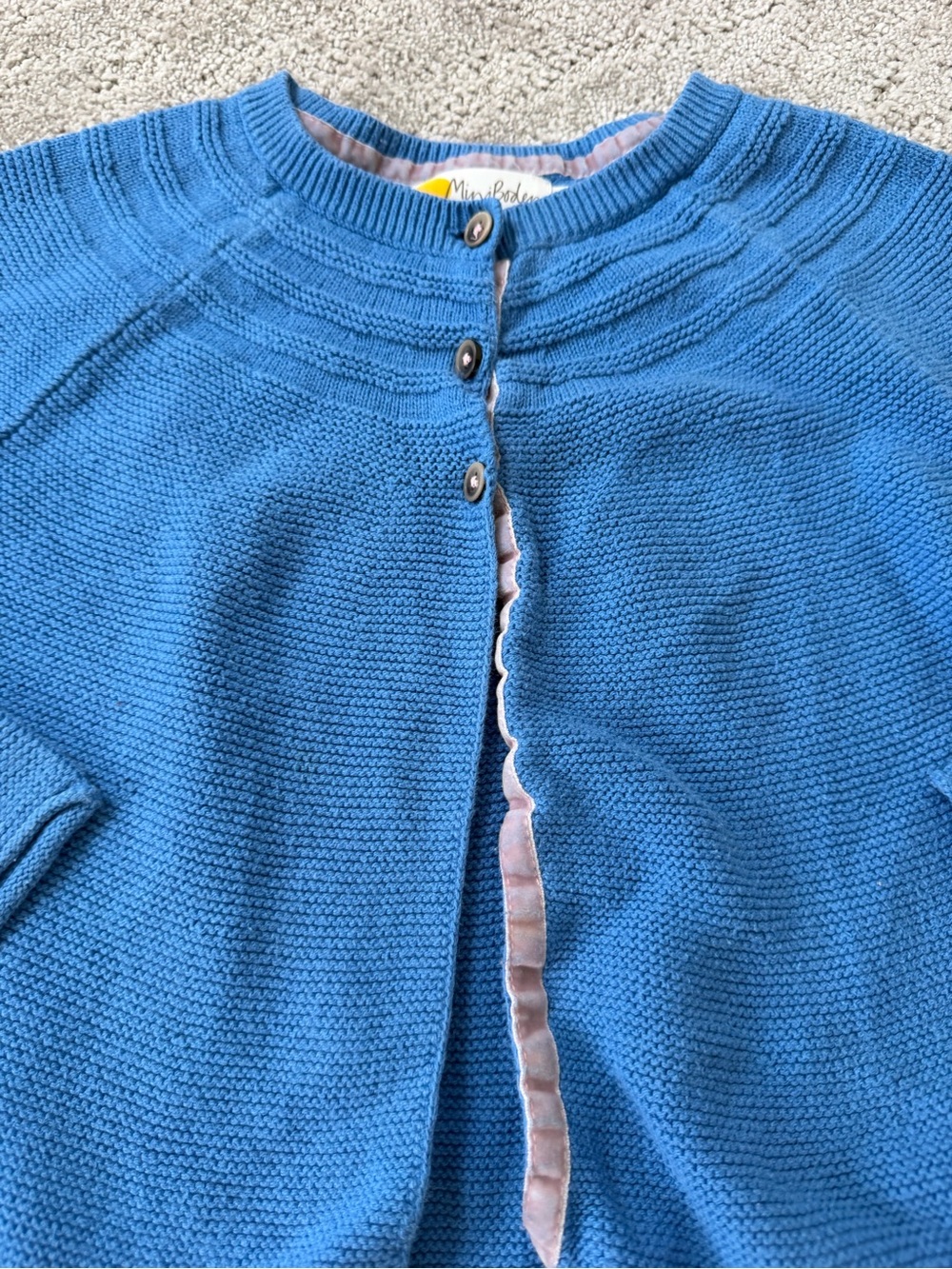 Mini Boden Cashmere Blend Cardigan in Blue Size 6-7 Years Cotton Button Up - Picture 6 of 15